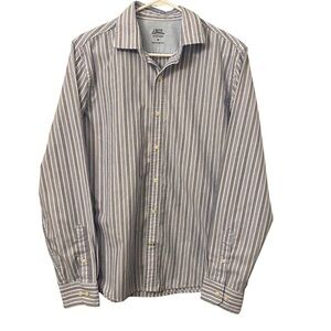 Izod Preppy Men's Striped Button Down Shirt Size Medium